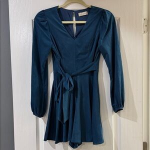 Altar’d State long sleeve deep blue suede like romper Size Medium